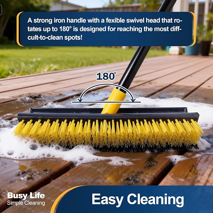 Yocada Double-Sided Floor Scrub Brush Triangle Brush Heavy Duty 65.5" | Corner - Image 4