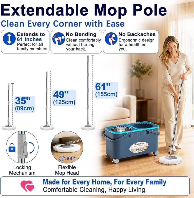 Easy-Rinse Mop Bucket Gen 2, Clean/Dirty Water Separation - Image 9