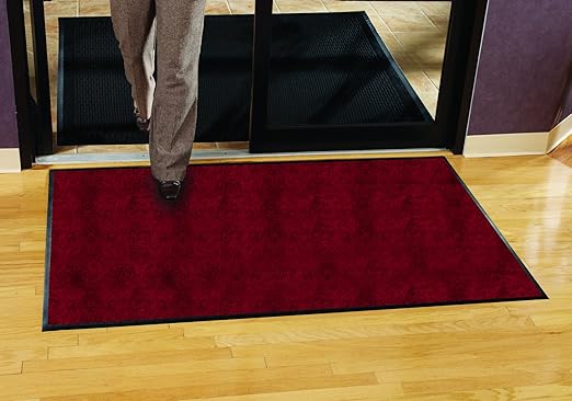 Guardian Platinum Series Indoor Wiper Floor Mat, Rubber with Nylon Carpet, 6'x7', Burgundy