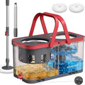 SONGMICS Spin Mop and Bucket Set, 2 Washable Microfiber Mop Heads by SONGMICS