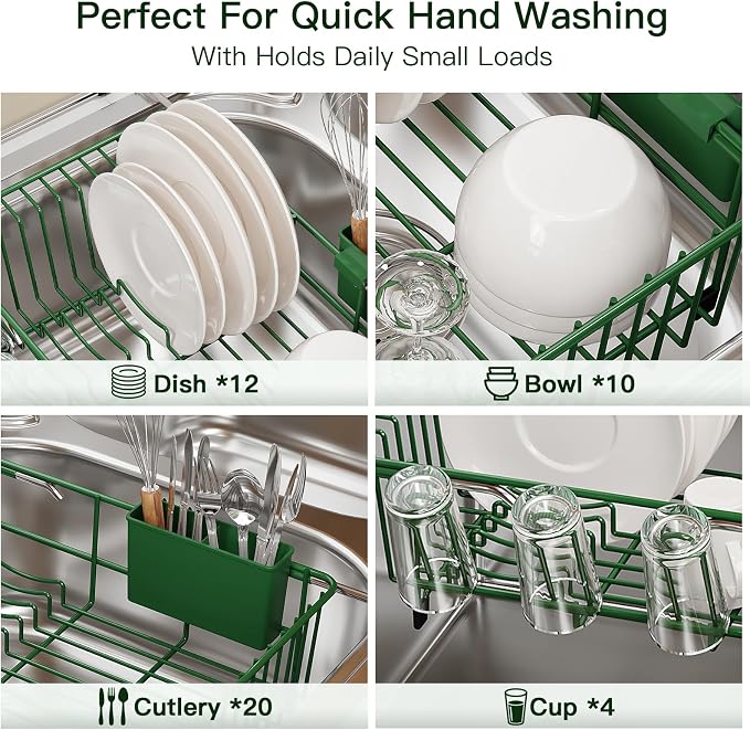 Green Dish Drying Rack Over The Sink - Image 7