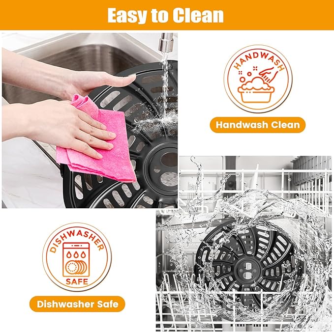 GWY Air Fryer Grill Plate for Gourmia GAF686 GAF698 Air Fryer, Oval Nonstick 9.3''×8.9'' Air Fryer Replacement Parts Rack Tray Basket Grill Pan Accessories Crisper Plate with Rubber Bumpers