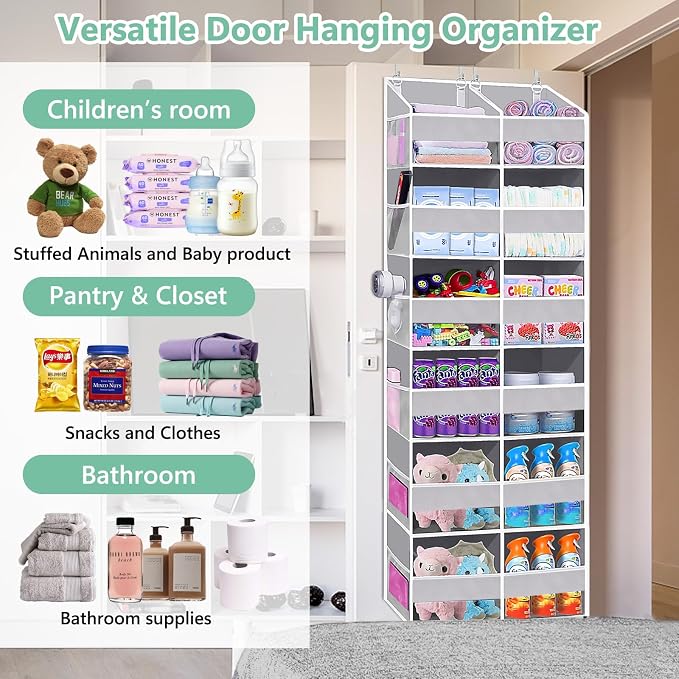 Heavy Duty Over The Door Organizer 6 Tiers, Extra Large Behind Door Storage of - Image 5