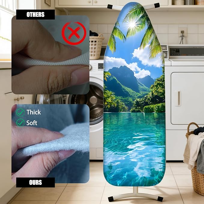 Nuxovilar Tropical Palm Cotton Ironing Board Cover 15x54 Fabric - Image 4