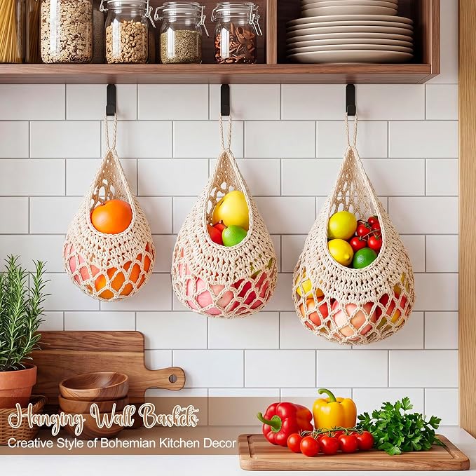 Honeydak 3 Hanging Baskets, Cotton Rope - Image 3