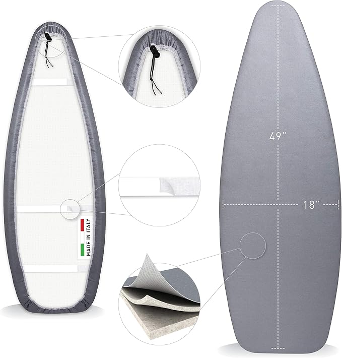 TIVIT Oval Ironing Board Cover 18 x 49” – Made in Italy, Alumitek PRO - Image 3
