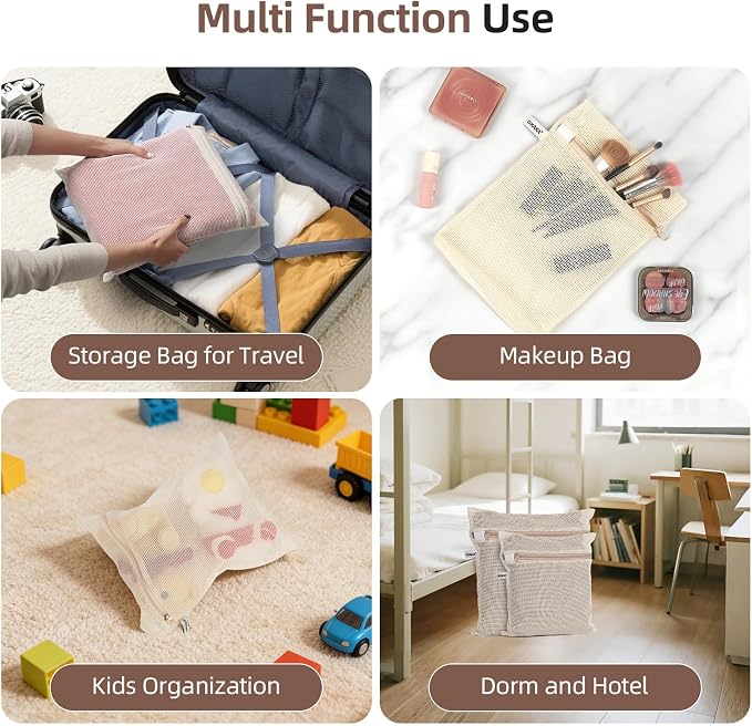 100% Cotton Mesh Laundry Bags, Premium Soft, No Dye - Image 7