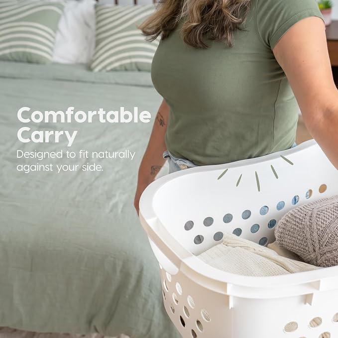 IRIS USA Plastic Laundry Basket 1.5 Bushel, Built-In Handles - Image 5