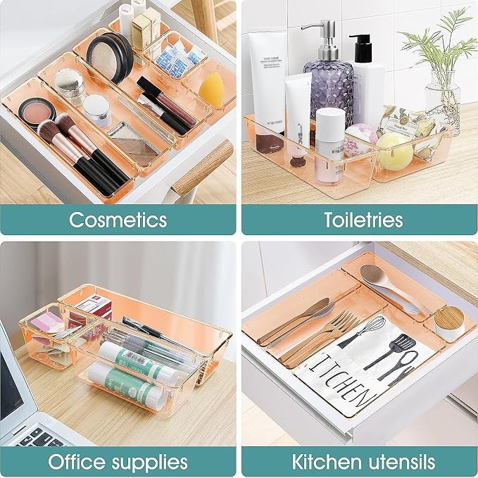 25 PCS Plastic Drawer Organizer Set, Makeup Organizers and Storage Bins | 4 - Image 5