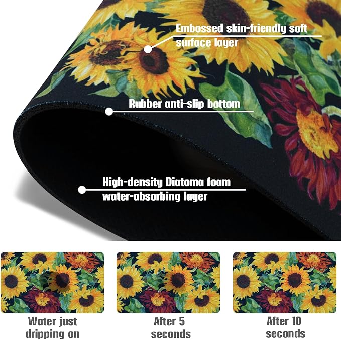 Sink Faucet Absorbing Mat, 2 Pack Drying Mat Around Faucet Sink Splash Guard - Image 7