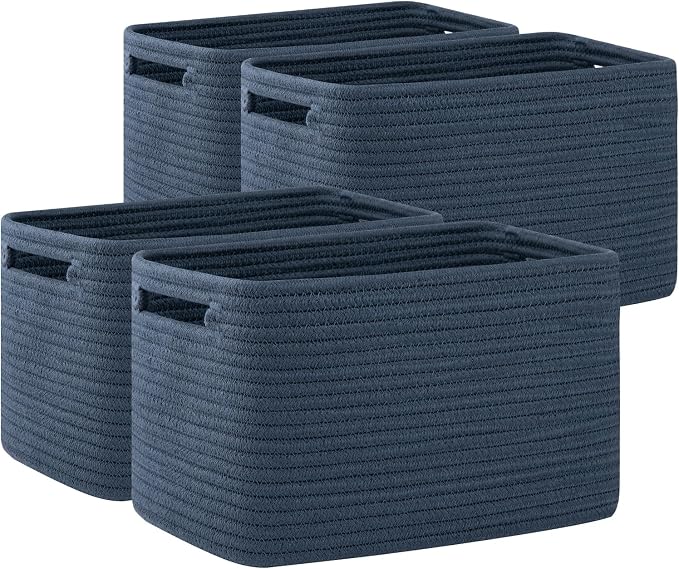 OIAHOMY 4 Pack Storage Baskets for Organizing 15L Cube Storage Bins Blue by MasterofSpaceOptimization