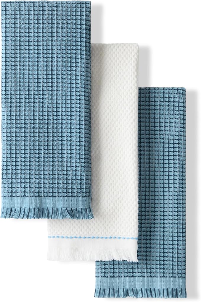 KitchenAid Gourmet Series Gridlines Kitchen Towels 3-Pack Set, 100% Cotton by KitchenAid