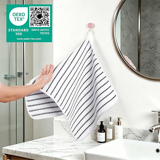 POLYTE 430 GSM Poly Blend Microfiber Quick Dry Waffle Hand Towel, 16x30 in | 4 - Image 8