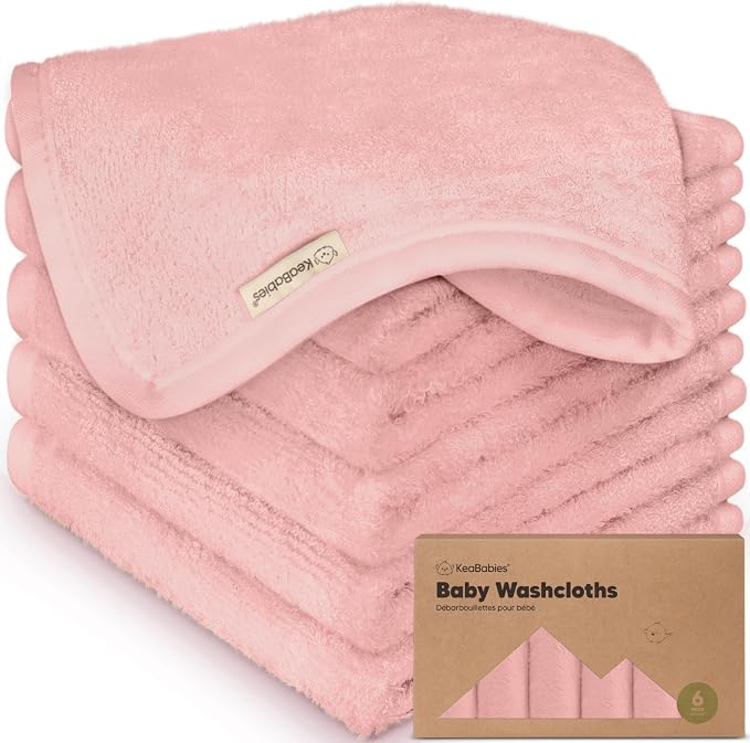 6-Pack Baby Washcloths, Soft Absorbent Washcloths by KeaBabies