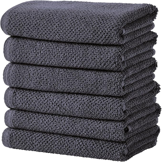 Great Bay Home 100% Cotton 6 Pack 26x16 Hand Towel Set by GreatBayHome