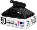 Utopia Home Plastic Hangers 50 Pack – Built-in Strap Hooks Black | Space saving by UTOPIAHOME