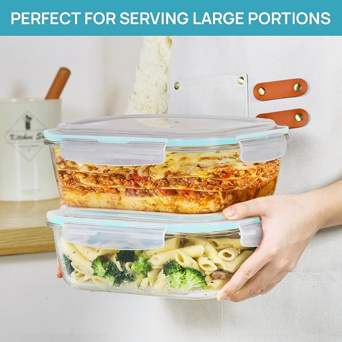 Vtopmart 2Pack 2260ml/76.4oz Extra Large Glass Storage Containers, Dishwasher - Image 4