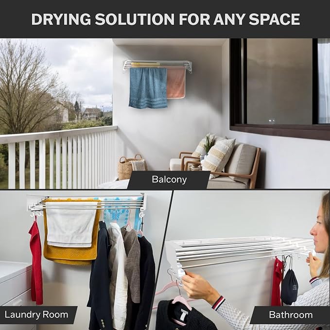 Foldable Wall Mounted Drying Rack - Image 7
