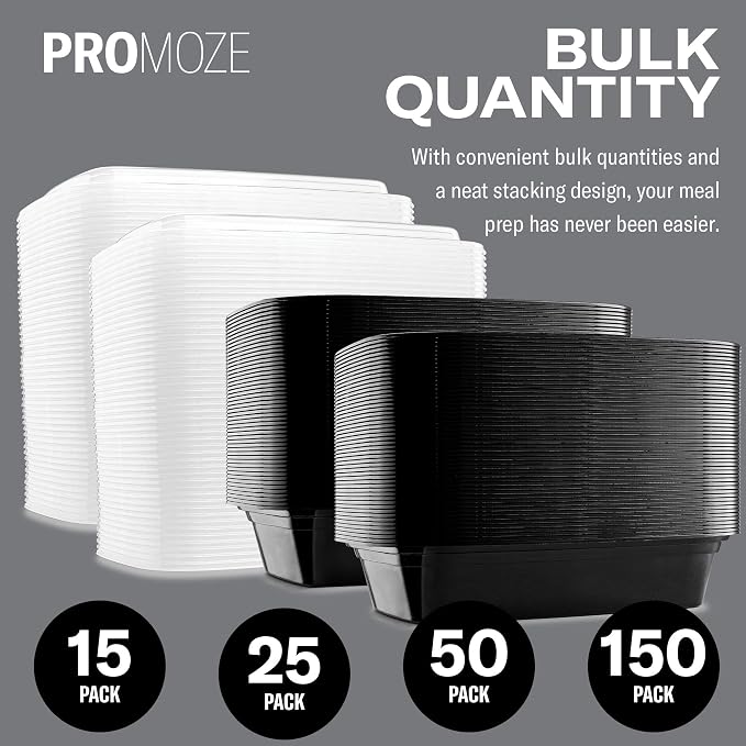 50-Pack Reusable Meal Prep Containers Microwave Safe Food Storage Containers - Image 4