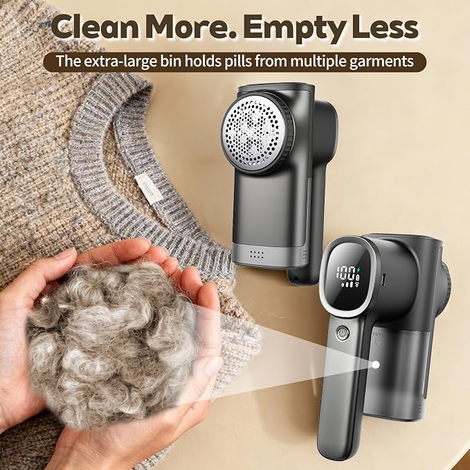 Rechargeable Fabric Shaver & Lint Remover, Electric Sweater Defuzzer - Image 7