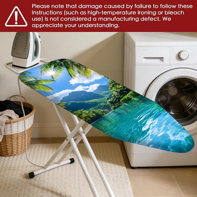 Nuxovilar Tropical Palm Cotton Ironing Board Cover 15x54 Fabric - Image 7