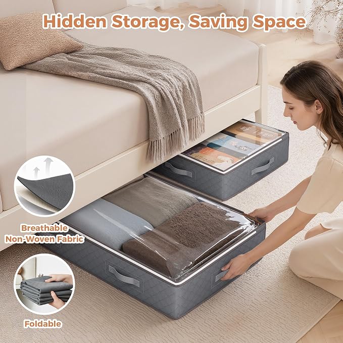 95L Under Bed Storage Containers, 6 Pack Storage Bins, wrapping paper - Image 6
