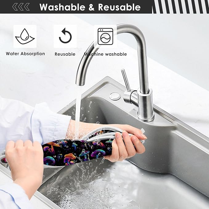 Neon-color Mushrooms Sink Mat for Faucet Sink Splash Guard Faucet Handle Drip - Image 8