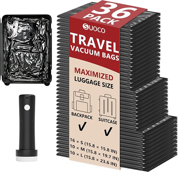 Travel Vacuum Bags for Clothing by SUOCO