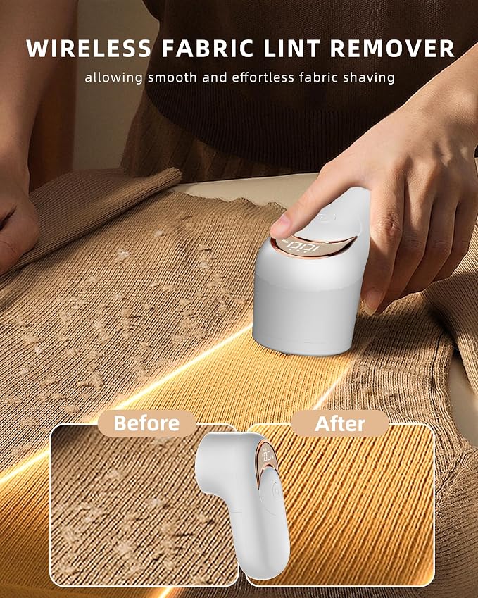 Fabric Shaver Lint Remover for Clothes, Portable Sweater Defuzzer | Rechargeable - Image 2