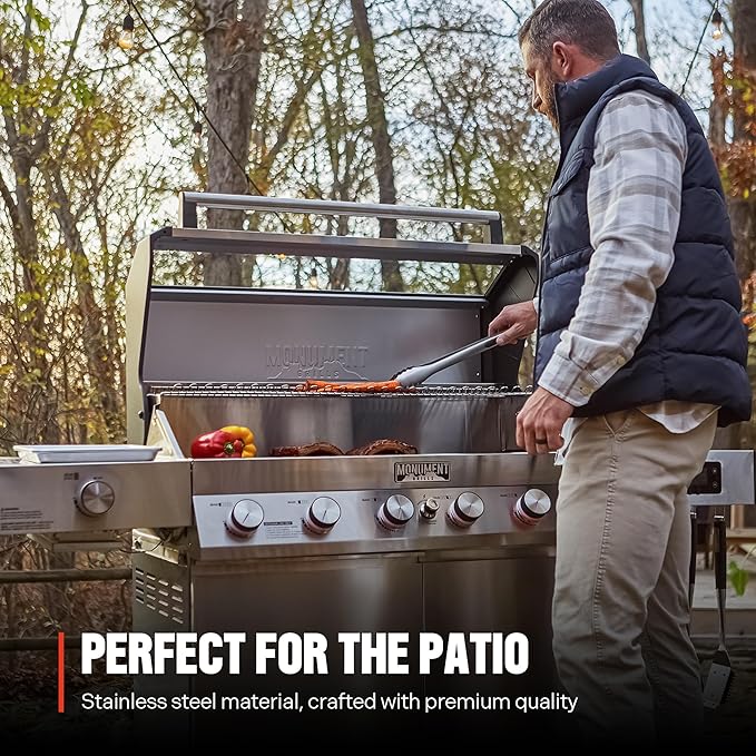 Monument Grills 6-Burner Convertible Natural Gas Smart bbq Grill Stainless Steel Denali 605 with Smoke Box (Without Conversion Kit)