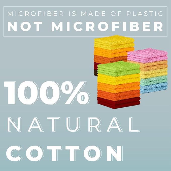 DecorRack 100% Cotton Washcloths 12x12 in - Image 6