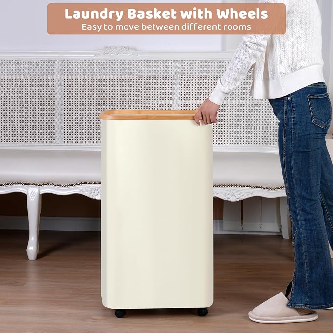 IEGrow Laundry Basket with Wheels 110L Clothes Hamper - Image 3