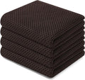 Homaxy 100% Cotton Waffle Weave Kitchen Dish Towels 4-Pack, Dark Brown | 13 x by Homaxy