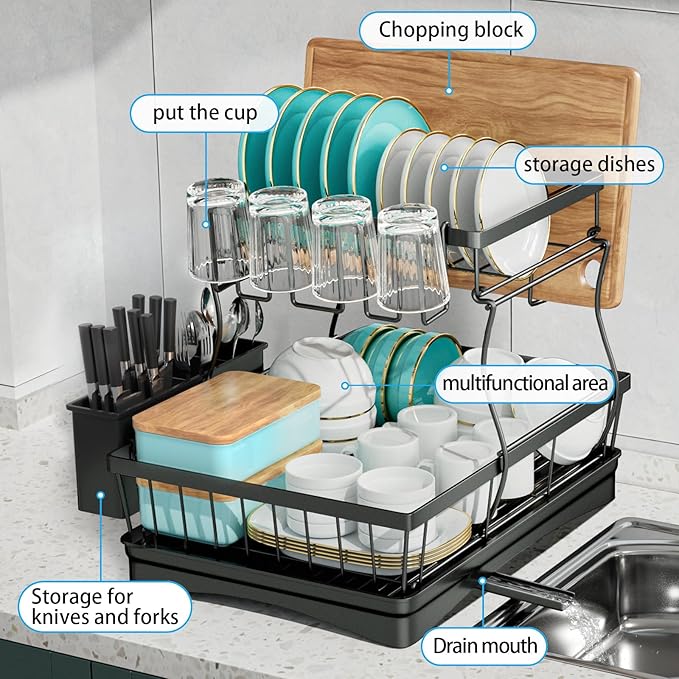 7 code 2-Tier Large Dish Drying Rack - Image 5