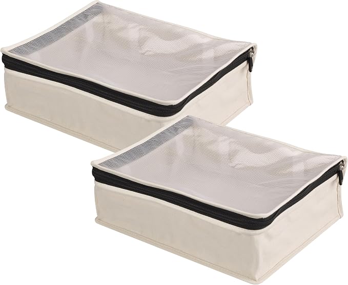 Household Essentials Canvas Sweater Storage Bags, Breathable Cotton, Under-Bed by HouseholdEssentials
