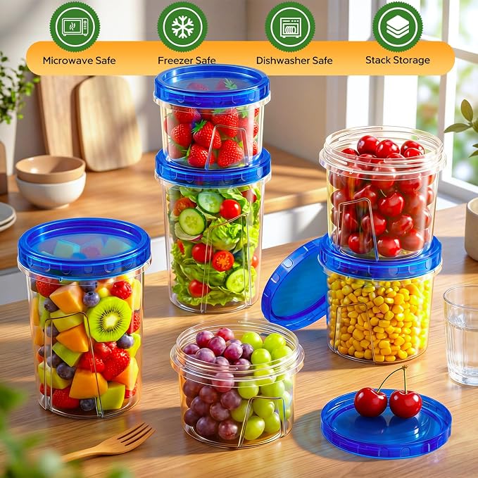 HOMETALL Freezer Storage Containers, Airtight Plastic | Food Storage Containers - Image 5