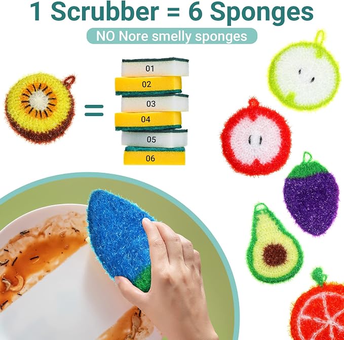 Kenning 16 Pcs Dish Scrubber Non Scratch Dish Washing Scrubbers | Reusable - Image 5