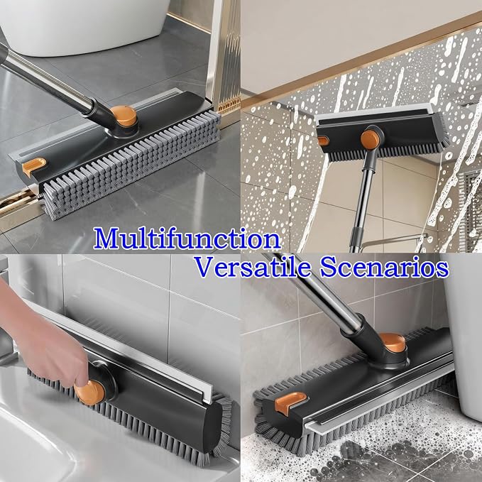 Floor Scrub Brush with Squeegee Long Handle 3 in 1 tub Brush 52'' 2026 Upgraded - Image 5
