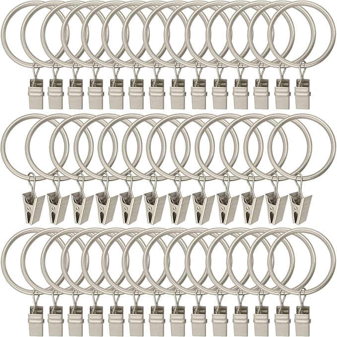 40 Pack Metal Curtain Rings by AMZSEVEN