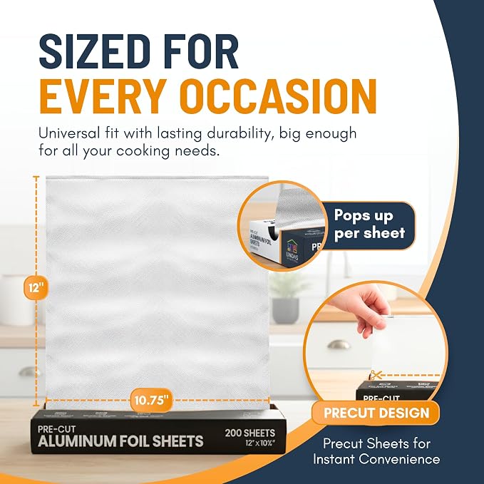 Pre-Cut Aluminum Foil Sheets 200 Count - Image 3