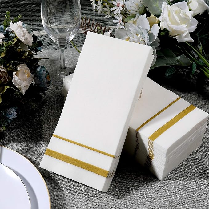 FOCUSLINE 200 Linen Feel Disposable Bathroom Napkins, Soft and Absorbent Paper - Image 5