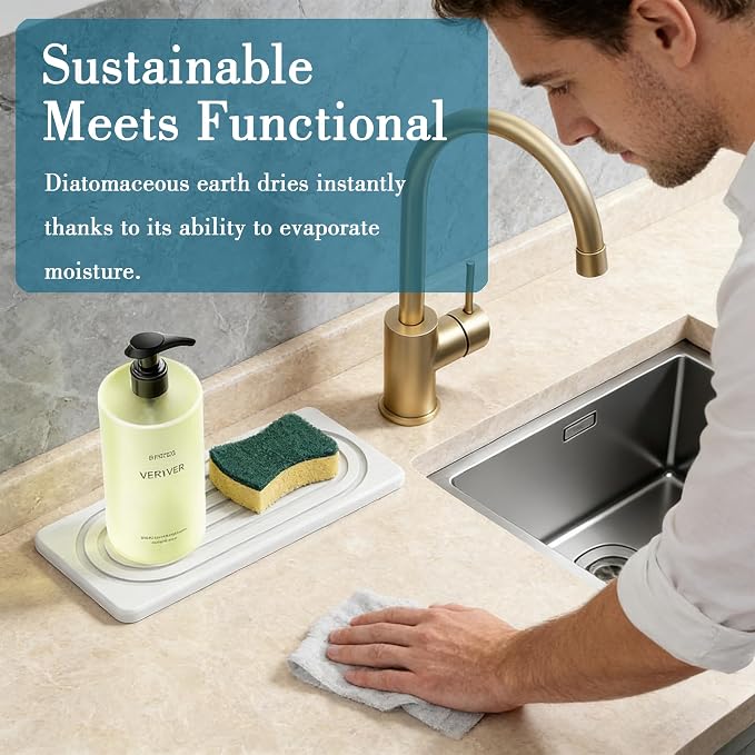 2 PCS Water Absorbing Stone Tray - Image 2