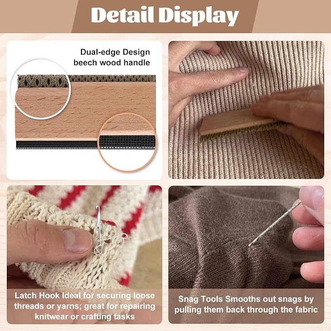 Cashmere Comb Double Sided Sweater Shaver Snag Repair Tool Kit - Image 3