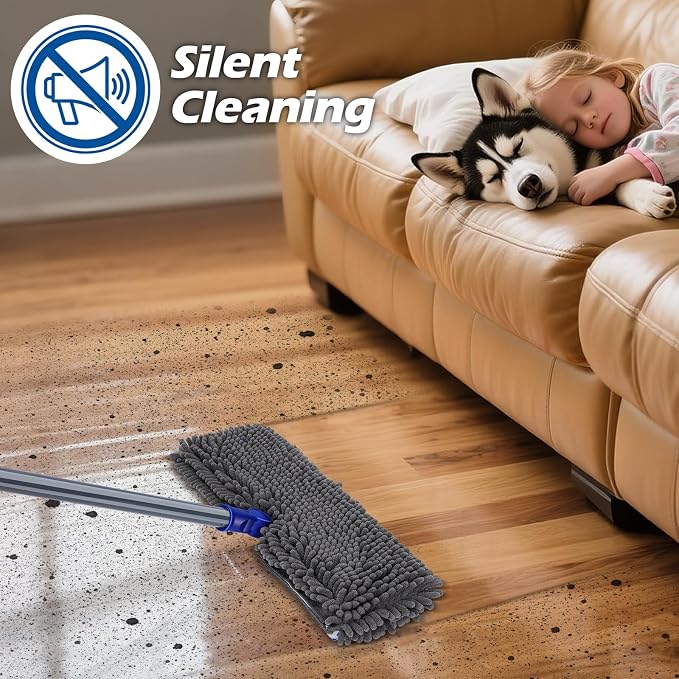 Two Sided Dust Mop for Floor Cleaning, 360°Microfiber Mop - Image 5