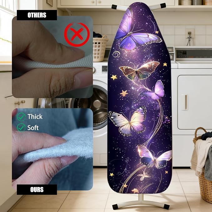 Nuxovilar Starry Butterfly Cotton Ironing Board Cover 15x54 Fabric - Image 4