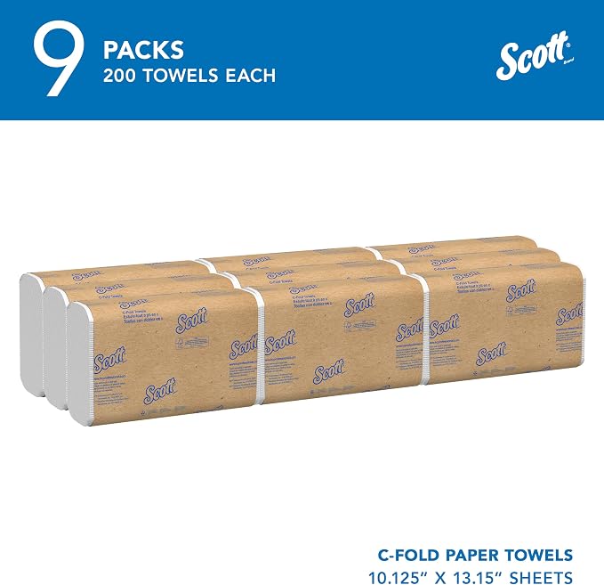 Scott Professional C-Fold Paper Hand Towels, 9 x 200 Sheets | Universal - Image 2