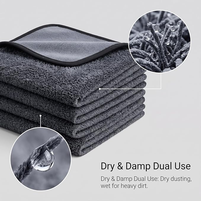 5PC Genie Cloth Magic Cleaning Cloths, Reusable Microfiber Cleaning Cloth - Image 4