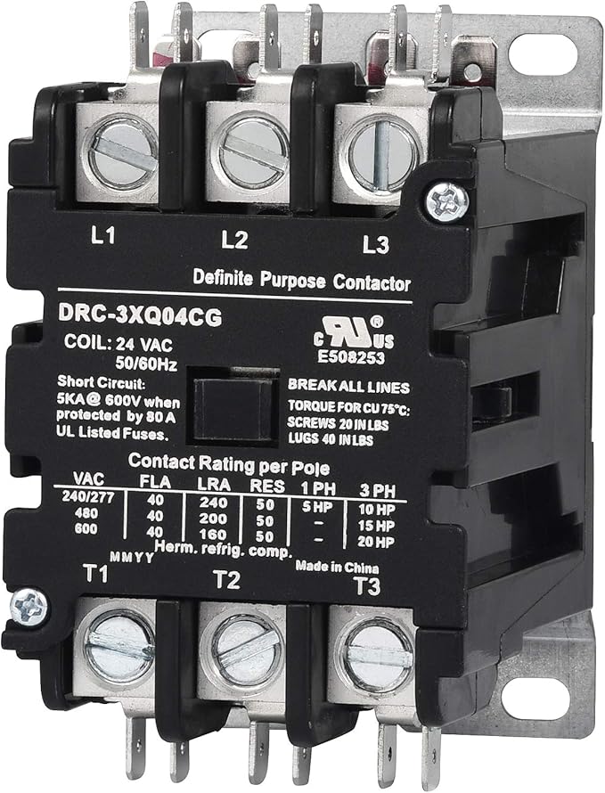 SUNLEE 3 Pole 40 Amp contactor 240V coil UL Recognized A2L Compliant OEM fits Siemens 42CF35AG equivalent DP Contactor HVAC Contactor