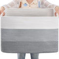 OIAHOMY Blanket Basket Laundry Basket Dog Toy Basket 108L Gradient Grey by MasterofSpaceOptimization