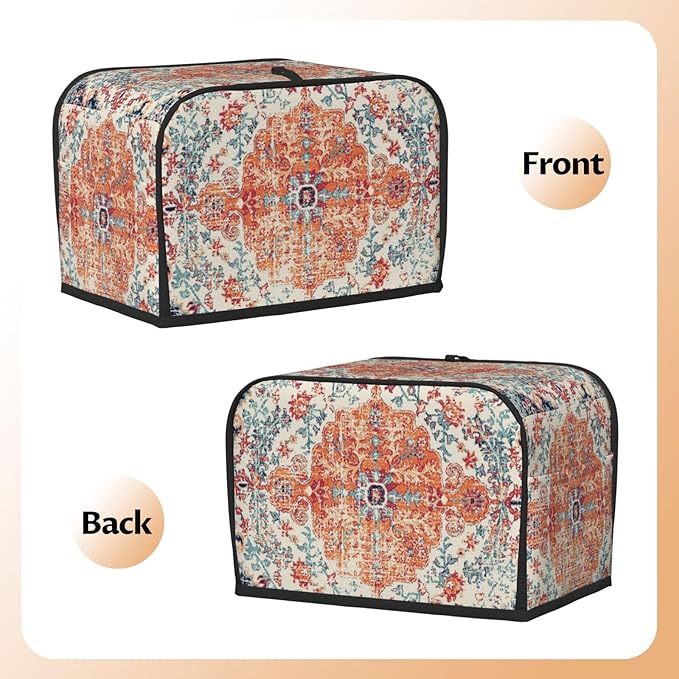 Ethnic Boho 2 Slice Toaster Cover, Waterproof Toaster Dust Cover Bread Maker Protective For Small Kitchen Appliance Dining Room Home Table Decor Gifts